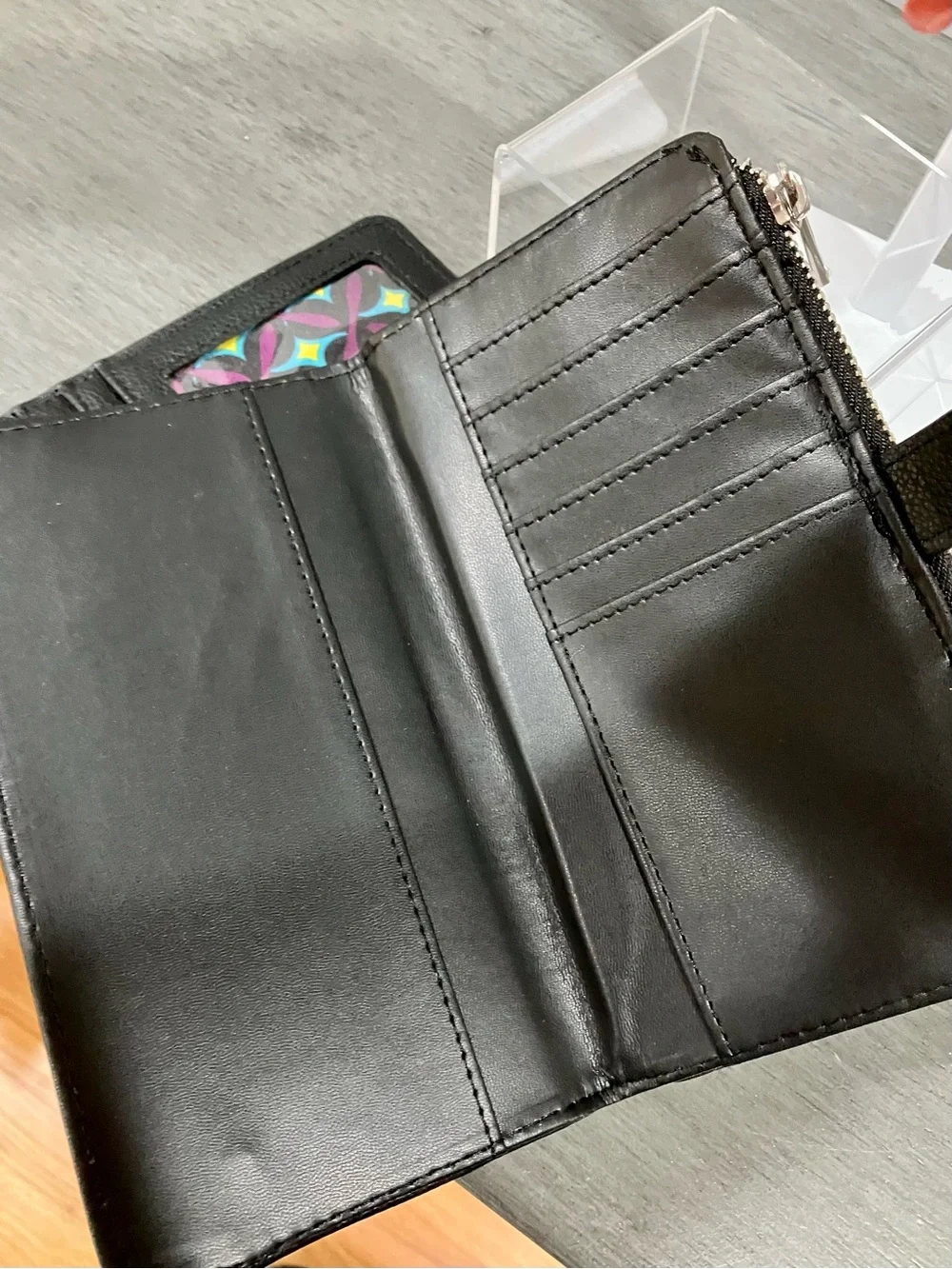 Christian Lacroix Black Leather Wallet Crossbody